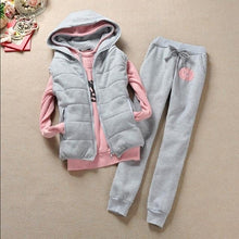 Load image into Gallery viewer, Autumn and winter new Fashion women suit women's tracksuits casual set with a hood fleece sweatshirt three pieces set