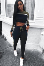 Load image into Gallery viewer, Casual Women's Tracksuit Tights Sportswear Fitness Suit For Female Clothing Workout Two Piece Jumpsuit Long Sleeve Crop Top
