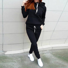 Load image into Gallery viewer, Women Hoodies Pant Clothing Set Casual 2 Piece Set Warm Clothes Solid Tracksuit Women Set Top Pants Ladies Suit
