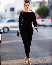 Load image into Gallery viewer, Lossky Women Set knitted suit 2019 Casual Track Suit O-neck Long Sleeve solid Bodycon  women's sports suits spring Autumn Winter
